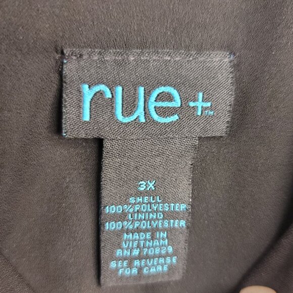 Rue+ Womens 3X Light Black Sleeveless Top Full Back Gold Zipper - Picture 4 of 5